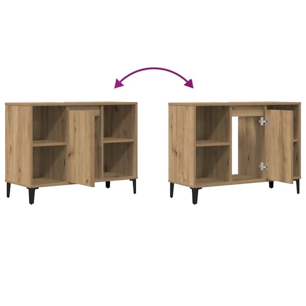 vidaXL Servantskap artisan eik 80x33x60 cm konstruert tre