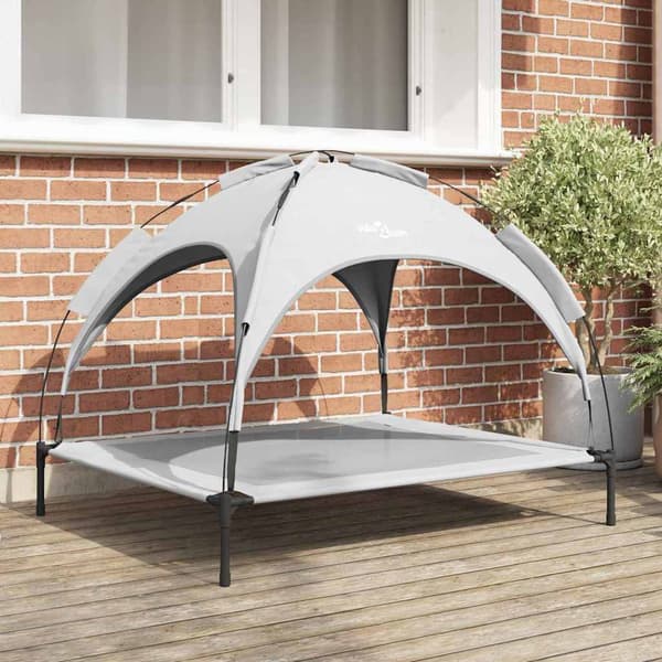 vidaXL Hundsäng Silvergrå 104 x 86 x 84,5 cm Stål