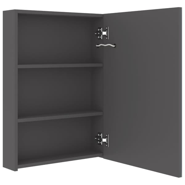vidaXL LED-speilskap til bad grå 50x13x70 cm