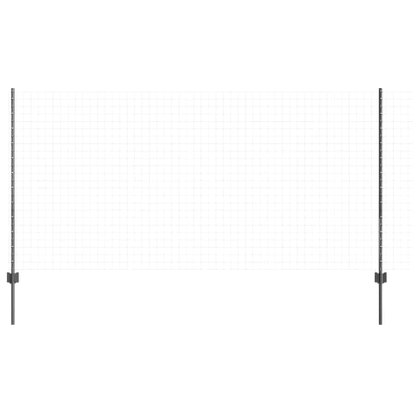 vidaXL Gjerdepåle 5 pcs Grå 120 cm Stål