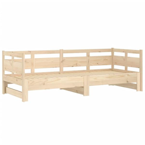 vidaXL Uttrekkbar dagseng heltre furu 2x(80x200) cm
