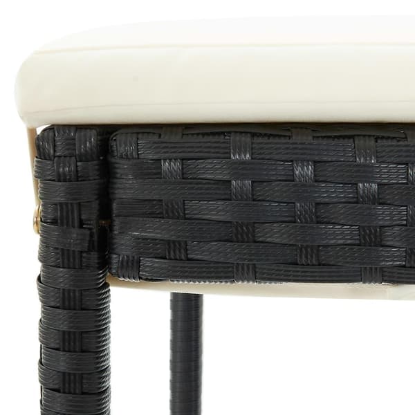 vidaXL Barsett til hage med puter 5 deler polyrotting svart