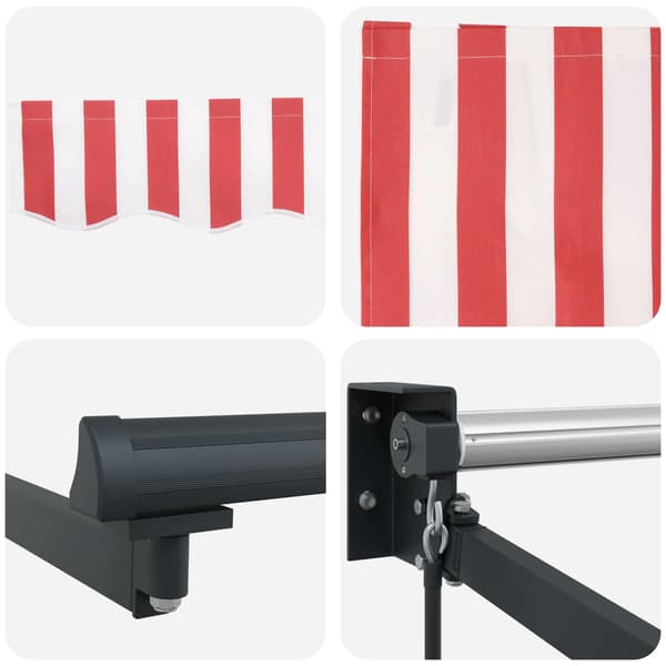 vidaXL Utfällbar markis Röd och Vit 300 x 250 cm