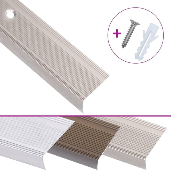 vidaXL Trappeneser L-form 15 stk aluminium 90 cm champagne