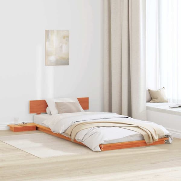 vidaXL Sängram Brun 75 x 190 cm trä