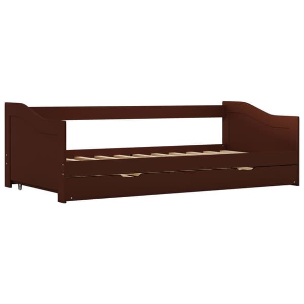 vidaXL Bäddsoffa ram furu mörkbrun 90x200 cm
