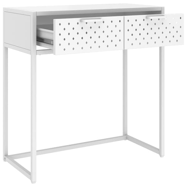 vidaXL Konsolbord vit 72x35x75 cm stål