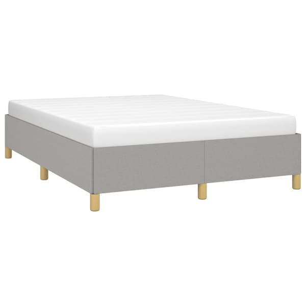 vidaXL Sengeramme lysegrå 135x190 cm Double stoff