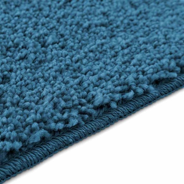 vidaXL Blå Mikrofiber 60 x 90 cm Badrumsmatta Rektangulär Modern