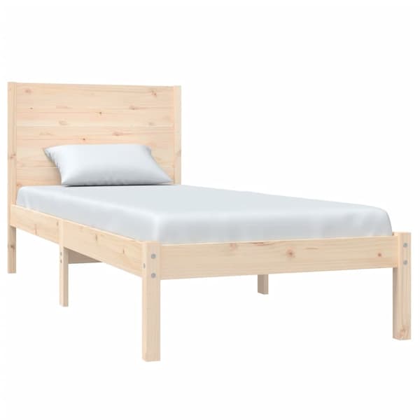 vidaXL Sängram massivt trä 90x190 cm