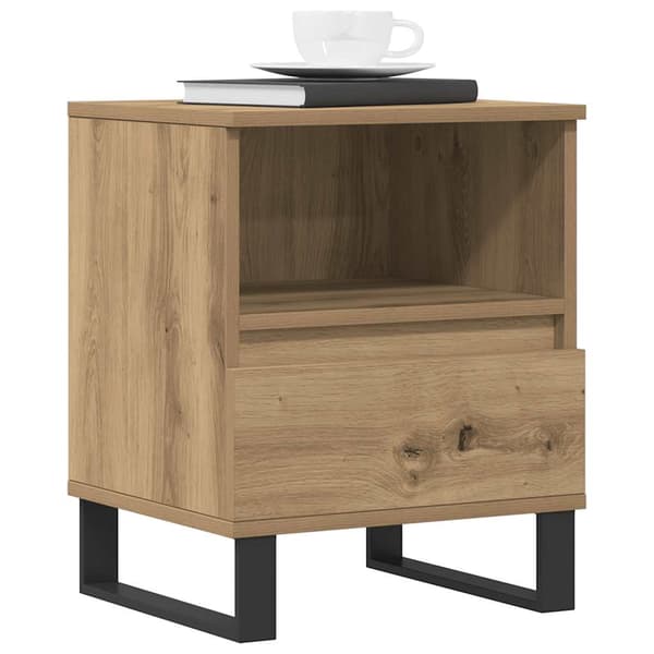 vidaXL Nattbord artisan eik 40x35x50 cm konstruert tre