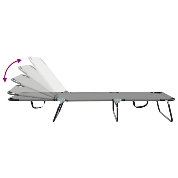 vidaXL Sammenleggbar solstol Grå 188 x 57 x 86,5 cm Polyester