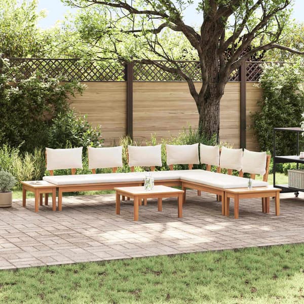 vidaXL Hagesofa Set 4 pcs Brun og Krem