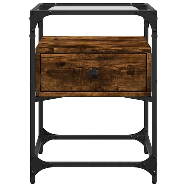 vidaXL Nattbord røkt eik 40x40x55 cm konstruert tre
