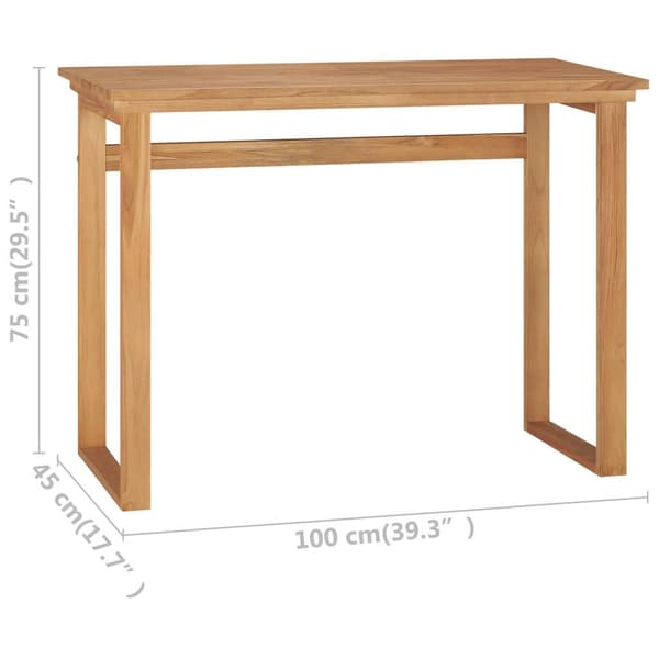 vidaXL Skrivbord 100x45x75 cm massiv teak