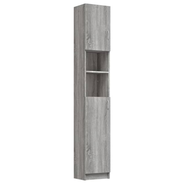 vidaXL Baderomsskap grå sonoma eik 32x25,5x190 cm konstruert tre