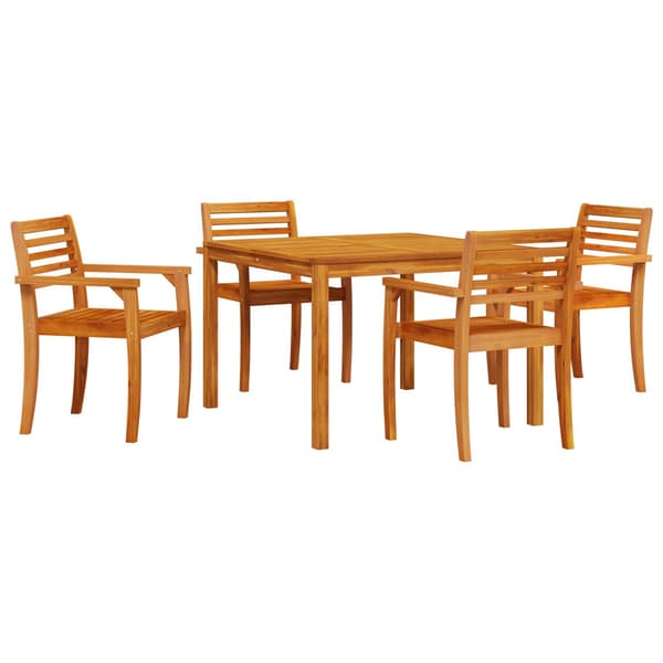 vidaXL Hage Spisegruppe 5 pcs Brun Solid akasietre