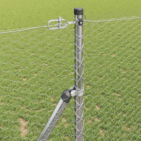 vidaXL Gjerdepåle sølv 50 x 1,2 m (25 mm mesh) Stål