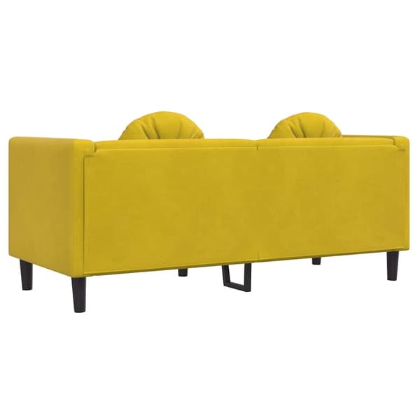 vidaXL Soffa med kuddar 2-sits gul sammet