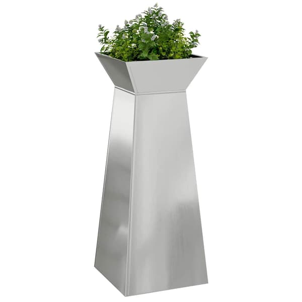 vidaXL Søyleplanter 2 pcs sølv 40 x 40 x 100 cm