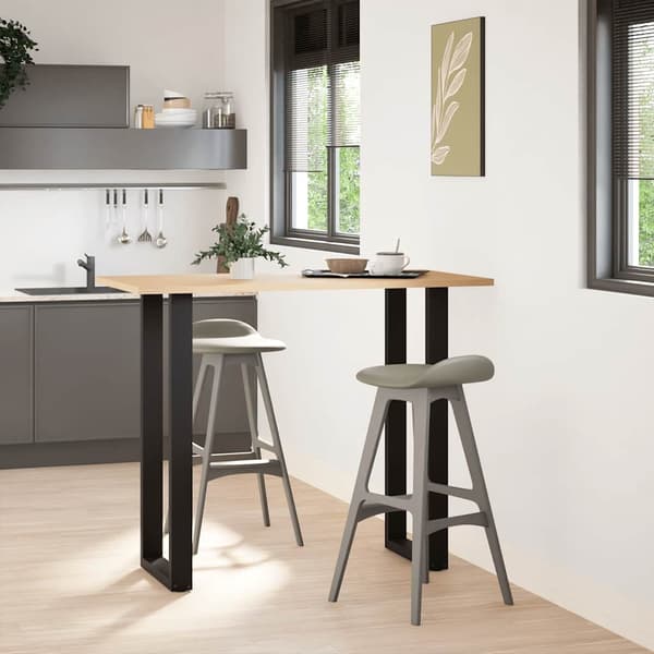 vidaXL Soffbordsben U-formade 2 st svart 50x(110-111) cm stål