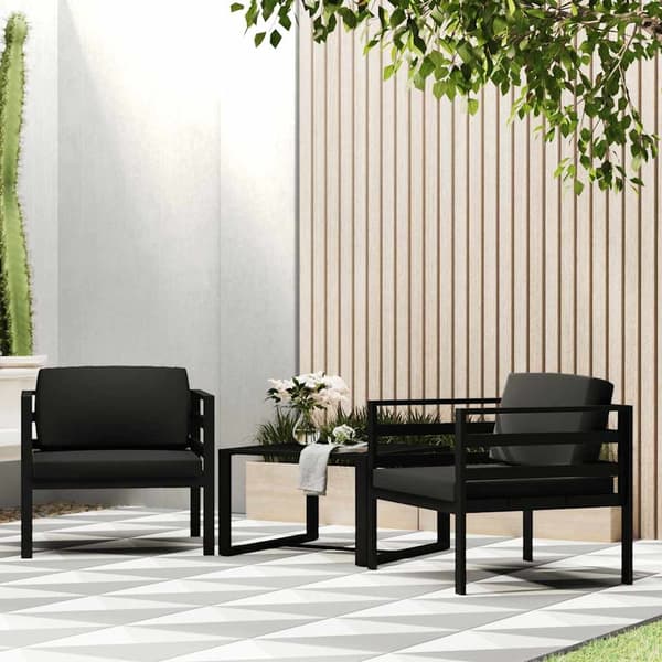 vidaXL Fåtölj med dynor aluminium antracit