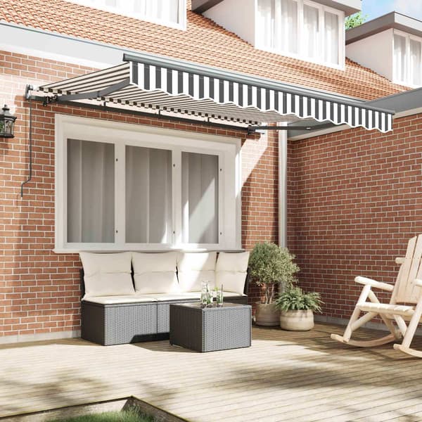vidaXL Utfällbar markis Antracit 350 x 200 cm tyg