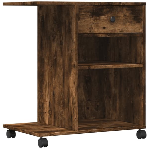 vidaXL Skriverstativ med hjul røkt eik 60x40x68,5 cm