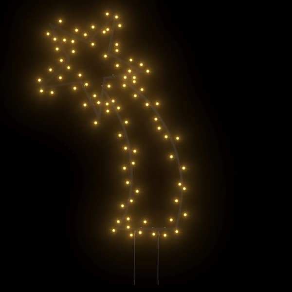 vidaXL Julelysdekorasjon med pigger meteor 80 LED 62 cm