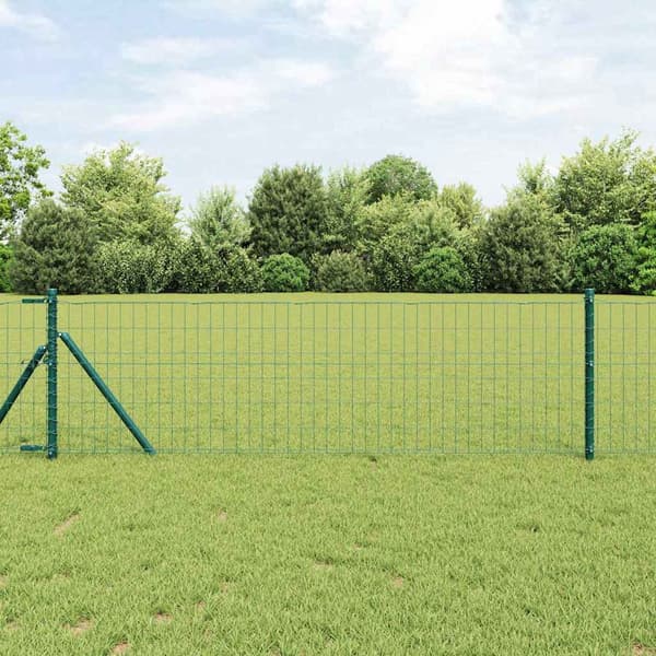 vidaXL Gjerde med stolpe grønn 0,8 x 25 m Stål og PVC