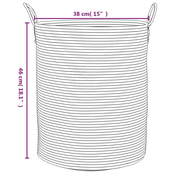 vidaXL Förvaringskorg grå och vit Ø38x46 cm bomull
