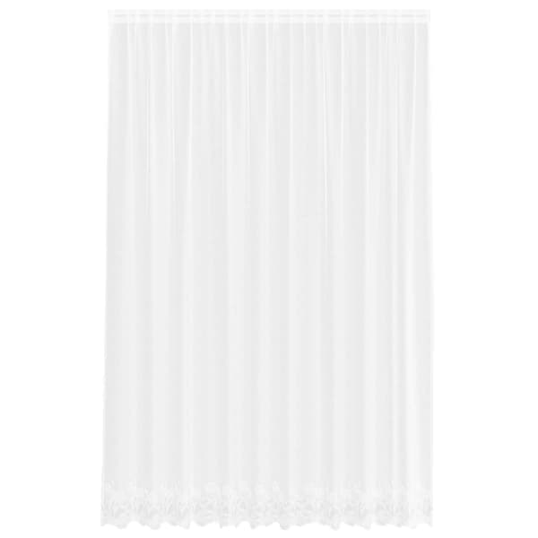 vidaXL Spetsgardin med gardiner Blommor Vit 280 x 300 cm Polyester