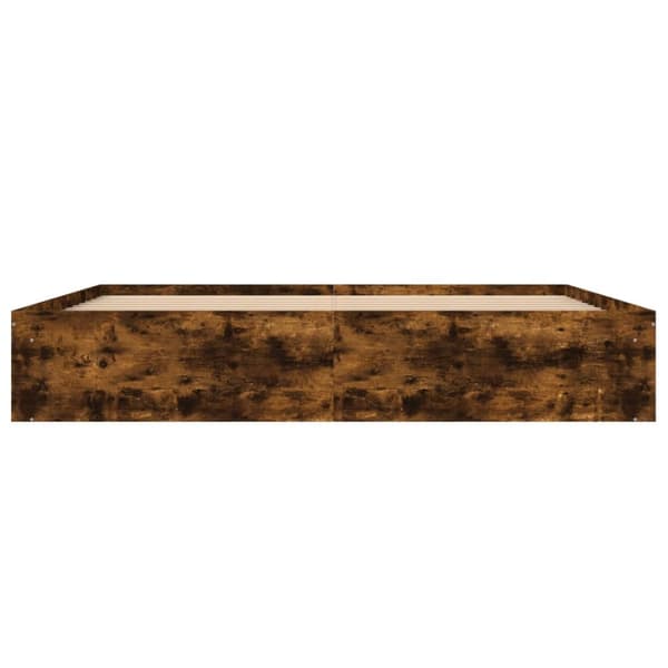vidaXL Sengeramme røkt eik 200x200 cm