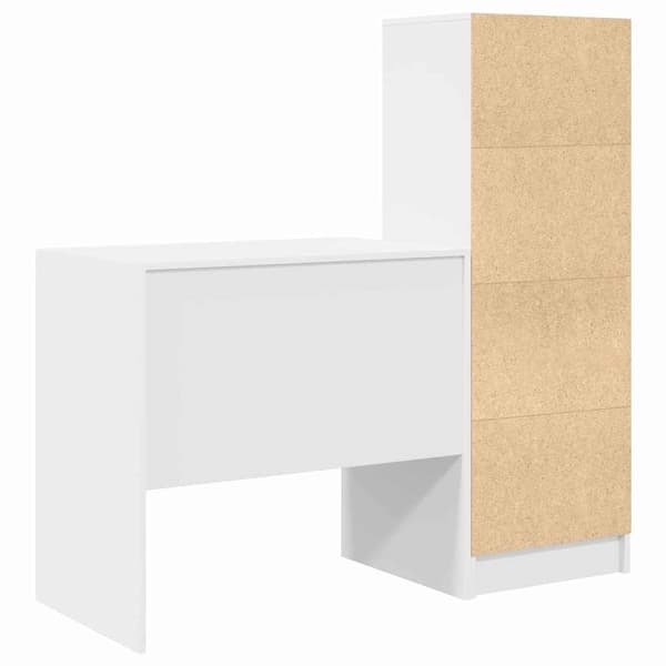 vidaXL Skrivbord med låda 2 pcs Vit