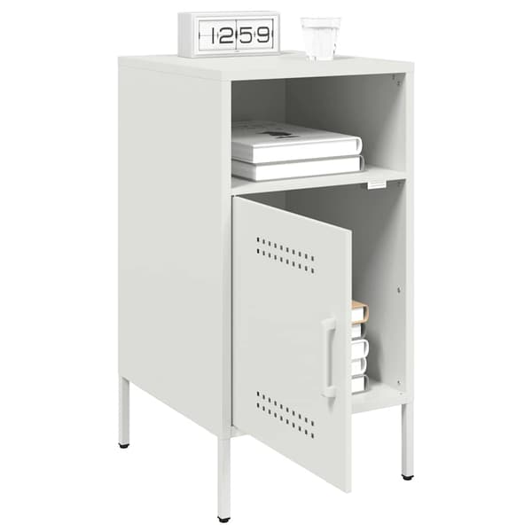 vidaXL Sängbord 2 st vit 36x39x68 cm stål