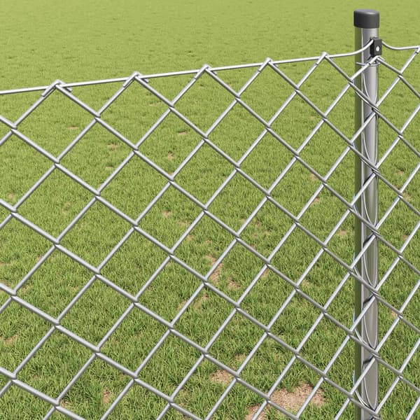 vidaXL Kjedegjerde sølv 10 x 1 m Galvanisert stål