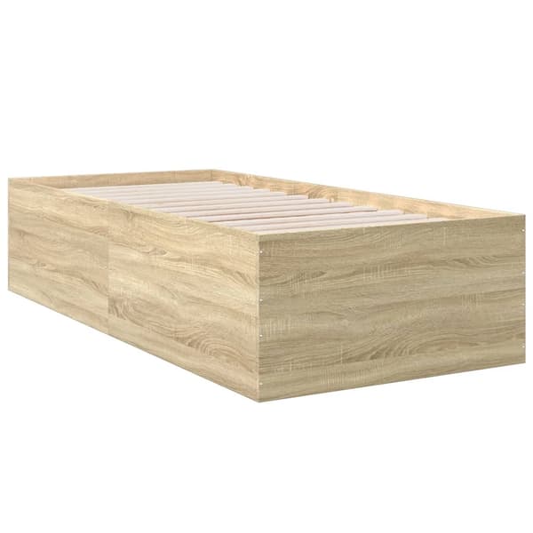 vidaXL Sengeramme sonoma eik 90x200 cm konstruert tre