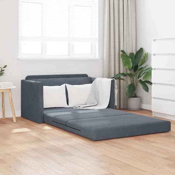 vidaXL Soffsäng Mörkgrå 124 x 71 x 78 cm Sammet