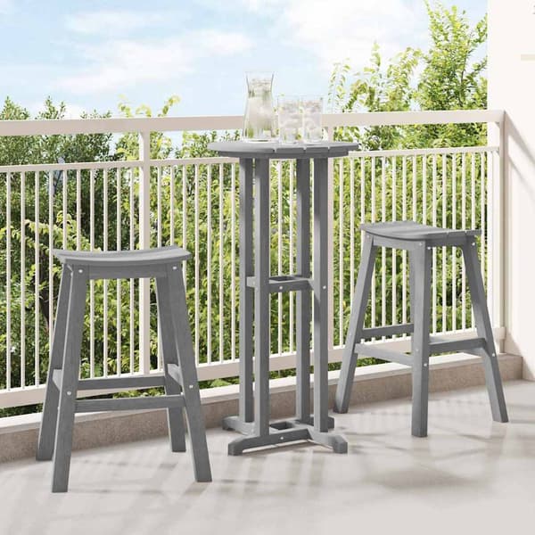vidaXL Hage bar sett 3 pcs Lysegrå HDPE
