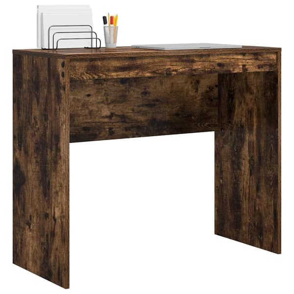 vidaXL Skrivebord Røkt eik 90 x 40 x 76 cm