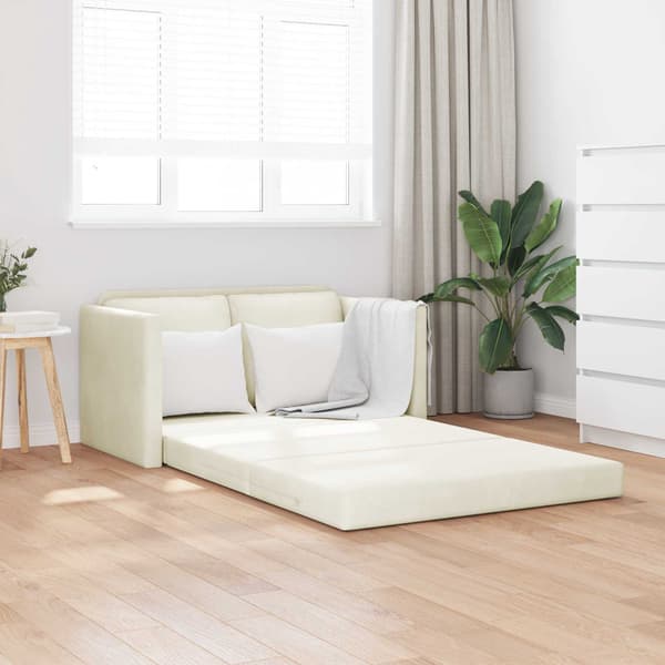 vidaXL Soffsäng 122cm Kräm Sammet