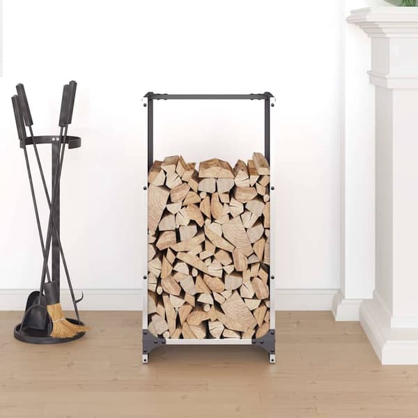 vidaXL Vedstativ 40x30x80 cm rustfritt stål