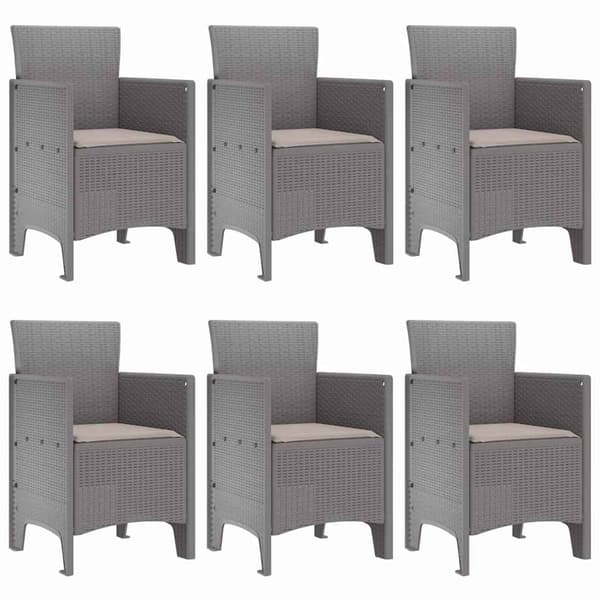 vidaXL Trädgårdsmöbelset 7 pcs Ljusgrå Polt rotting