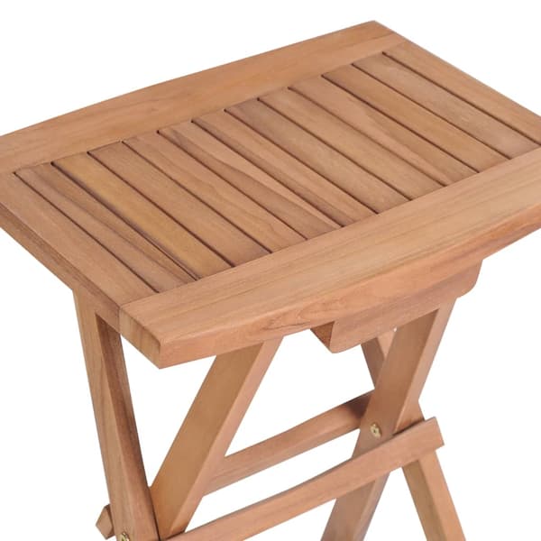 vidaXL Hopfällbara barstolar 4 st massiv teak
