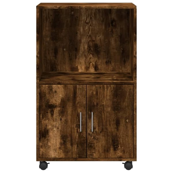 vidaXL Rulleskap røkt eik 55x40x91 cm konstruert tre