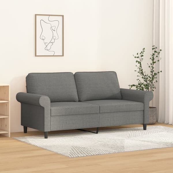 vidaXL Soffa 2-sits mörkgrå 140 cm tyg