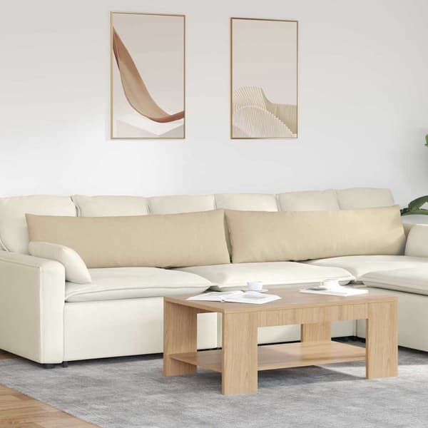vidaXL Soffkuddar 2 st Kräm 145 x 40 cm tyg