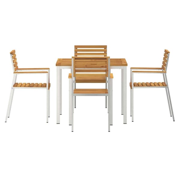 vidaXL Hage Spisegruppe 5 pcs Brun Solid akasietre