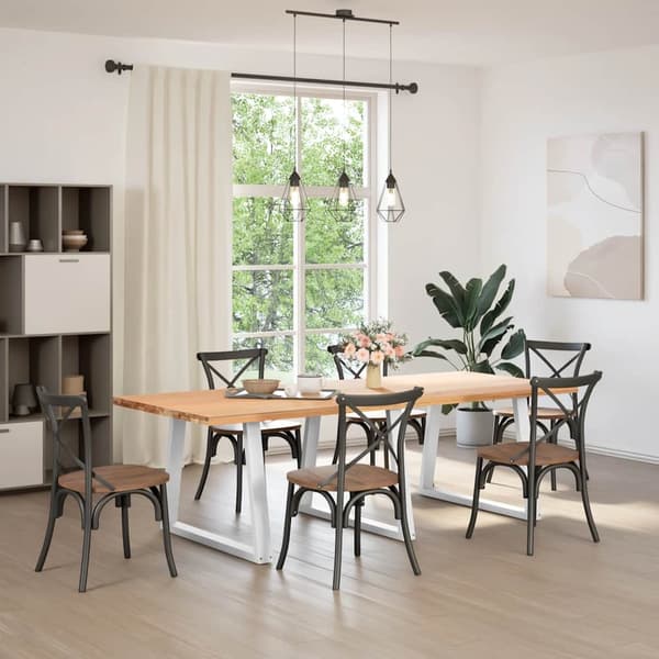 vidaXL Matbordsben V-formade 3 st vit 100x(72-73,3) cm stål
