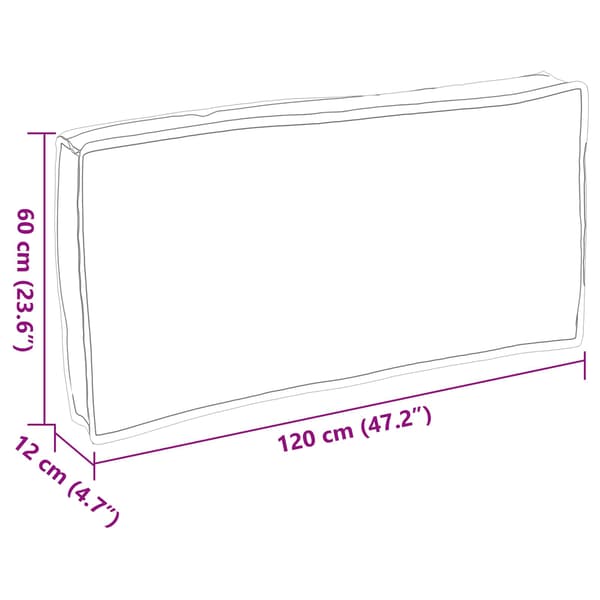 vidaXL Kudde Grå 120 x 60 x 12 cm Oxford Tyg